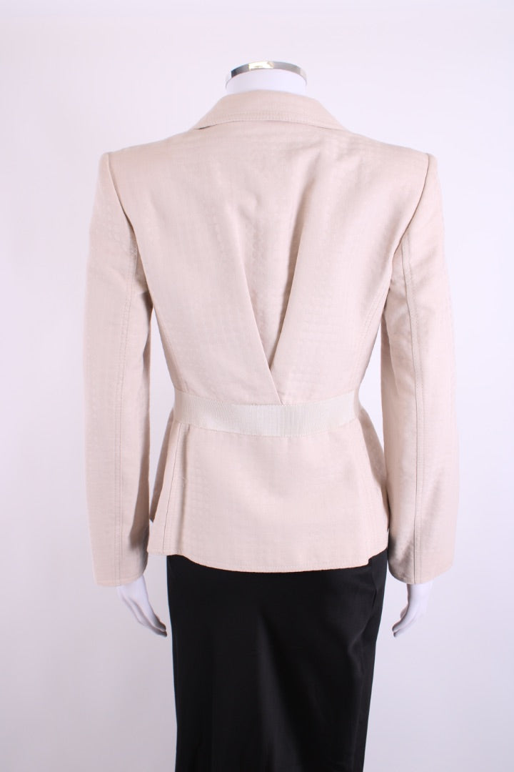 Salvatore Ferragamo Tie Belted Jacket Cream 12