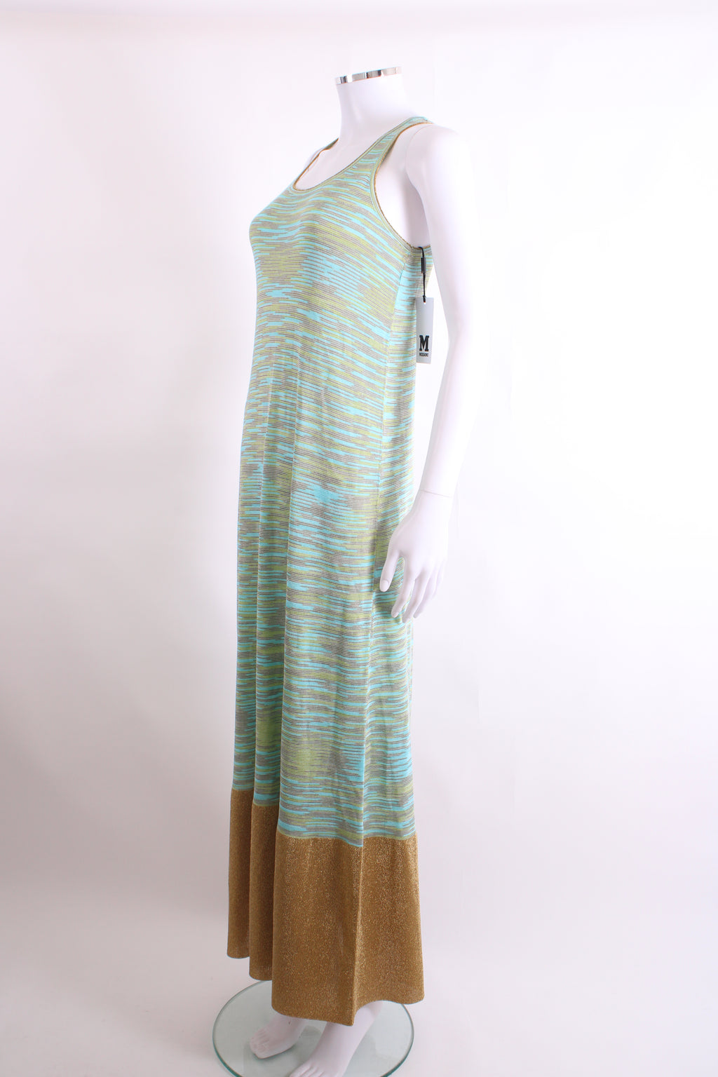 M Missoni S/S Stripe Knit Dress Blue/ Beige 8