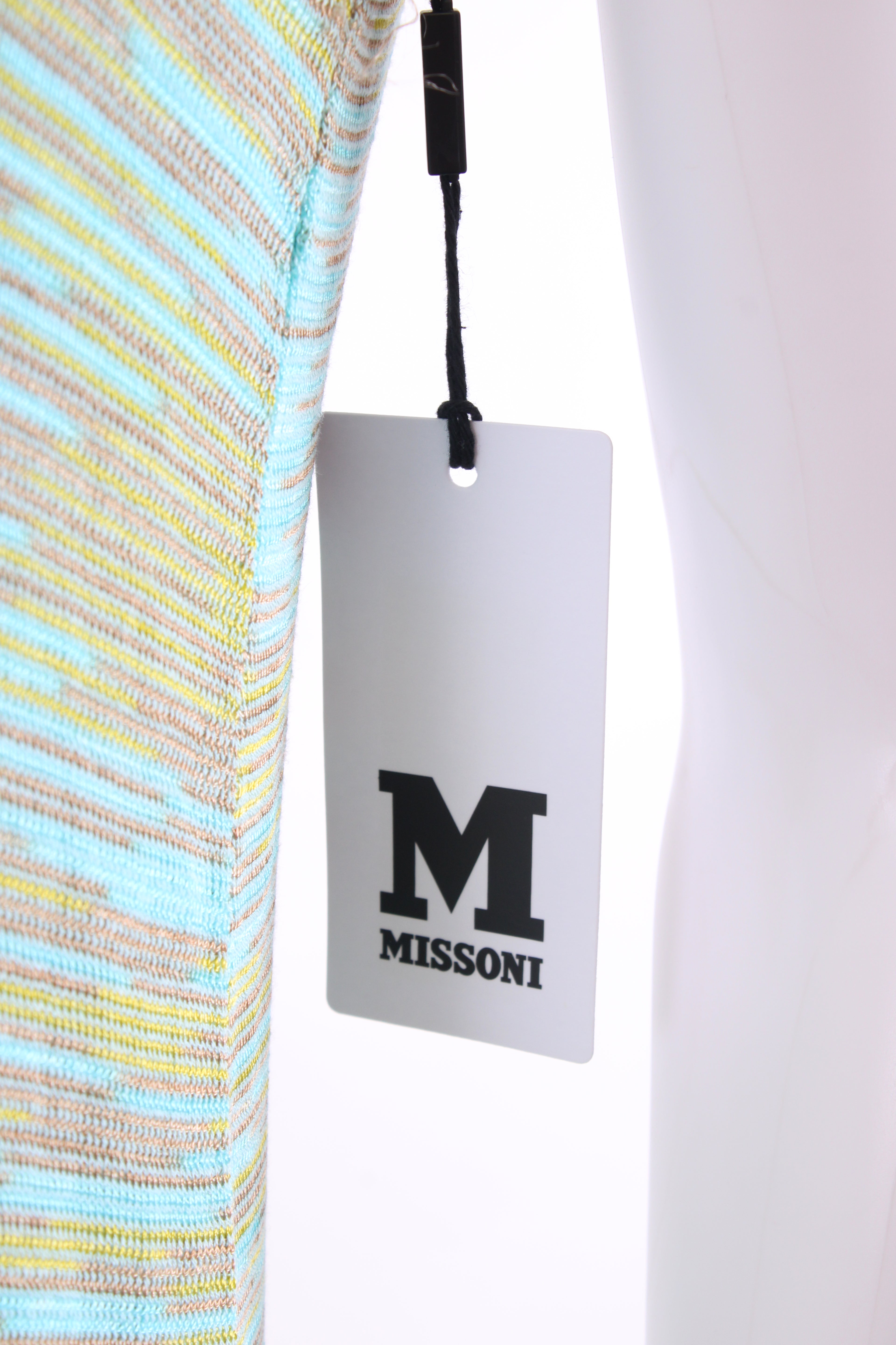 M Missoni S/S Stripe Knit Dress Blue/ Beige 8
