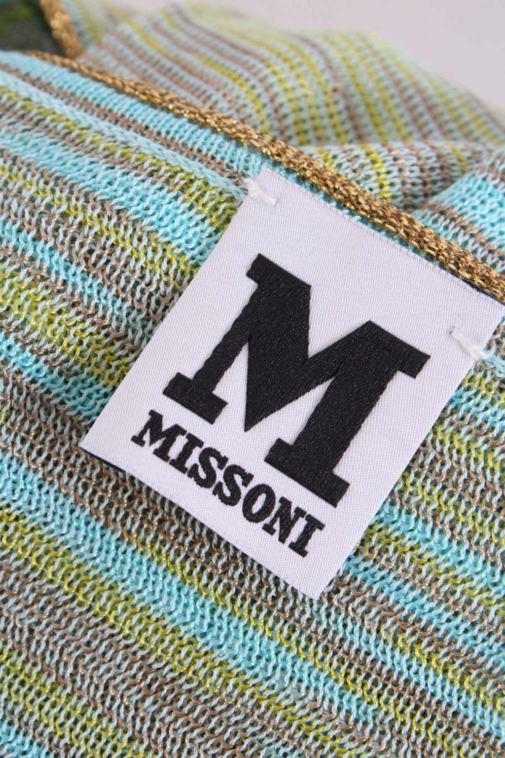 M Missoni S/S Stripe Knit Dress Blue/ Beige 8