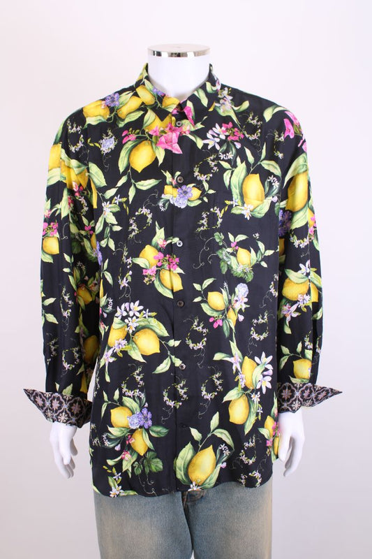 Hotel Franks X Camilla L/S Lemon Print Shirt Black/ Yellow L