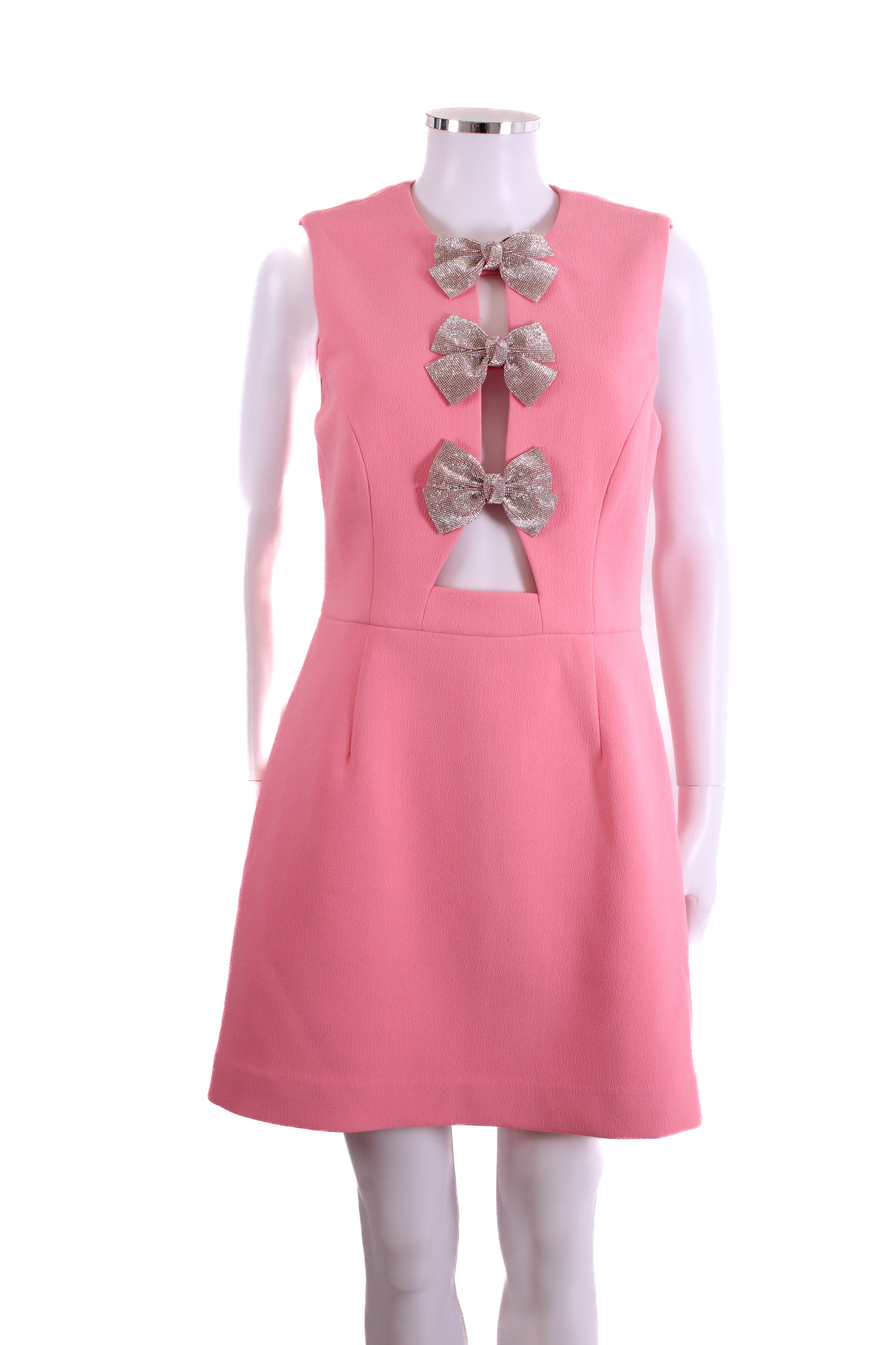 Rebecca Vallance S/S Rhinestone Bow Dress Pink 12