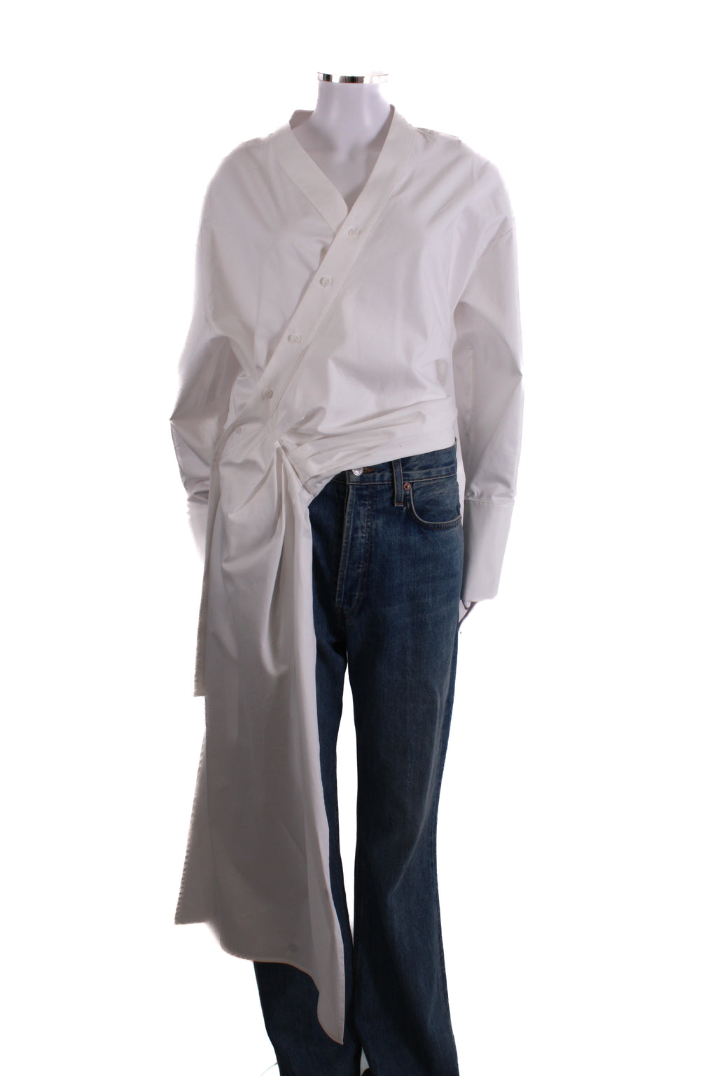 Vivienne Westwood Anglomania Draped Asymmetric Shirt White 44