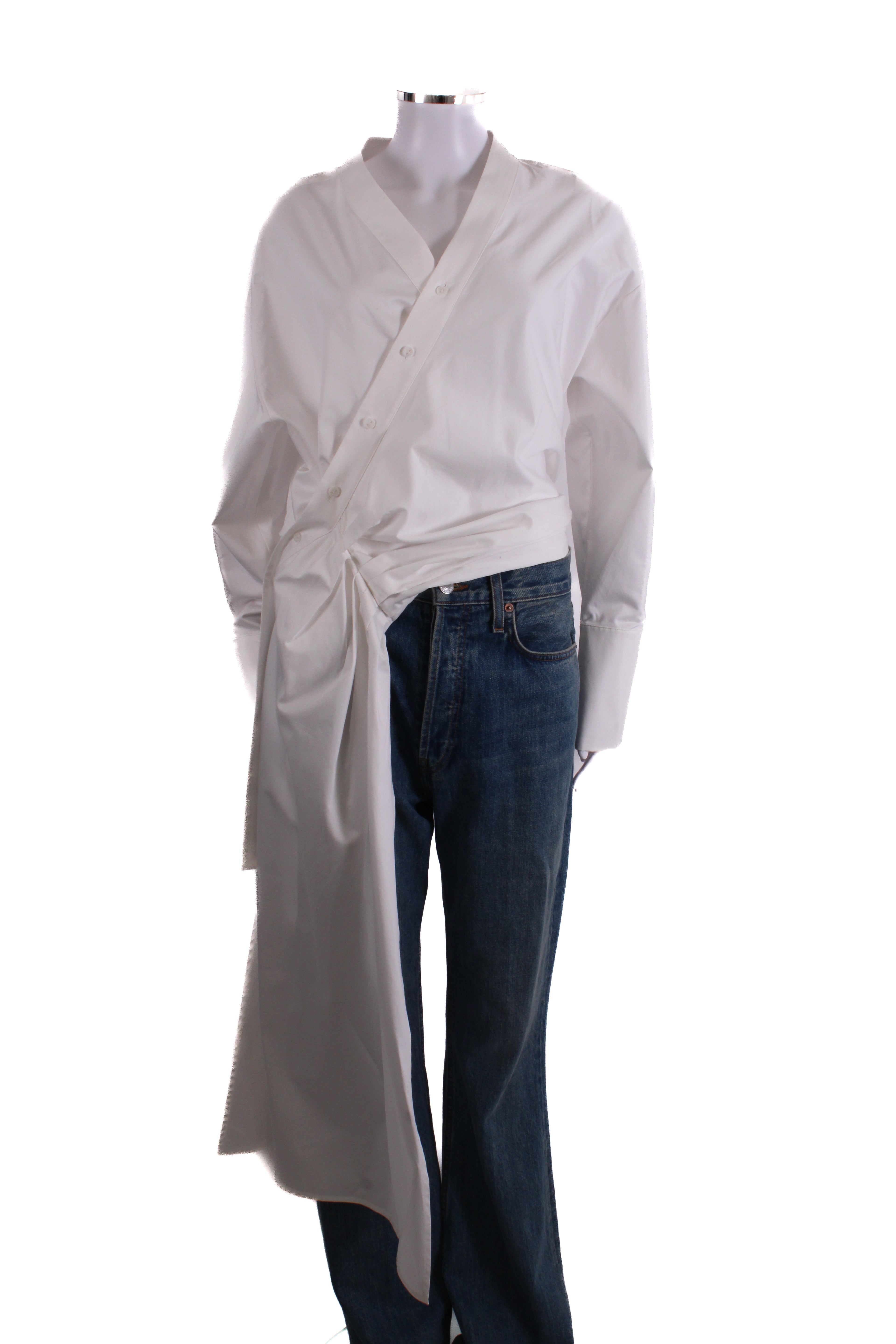 Vivienne Westwood Anglomania Draped Asymmetric Shirt White 44