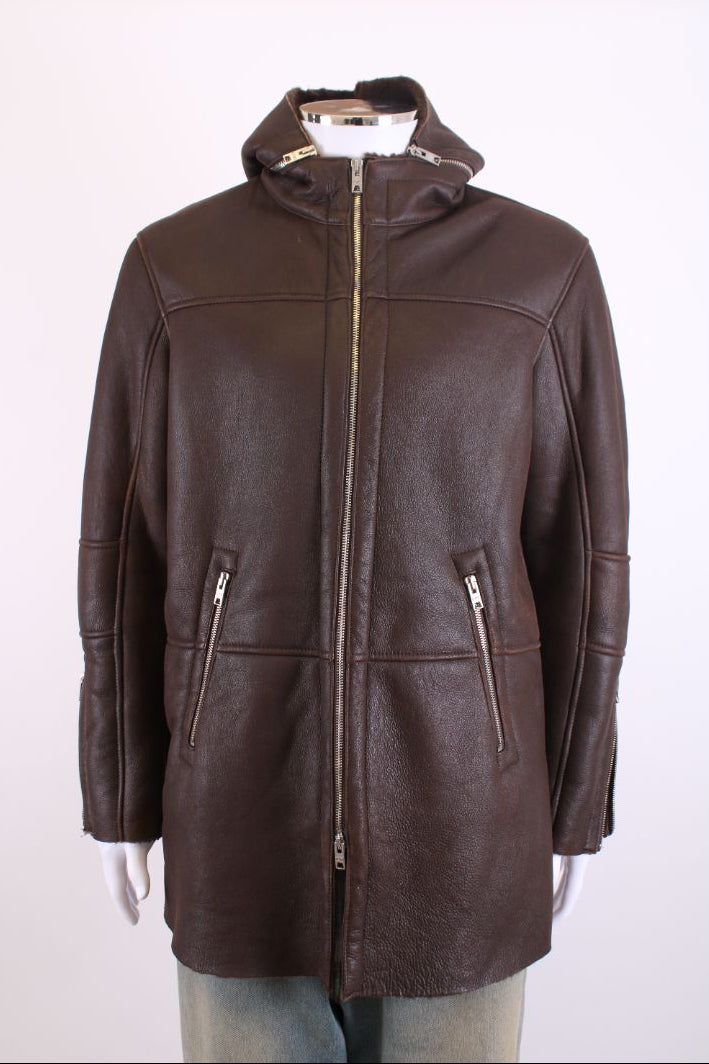 Dfour Shearling Coat Brown L