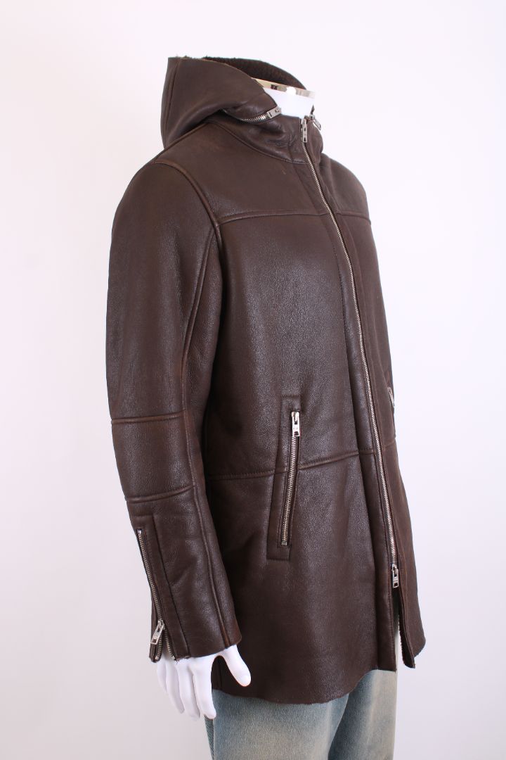 Dfour Shearling Coat Brown L