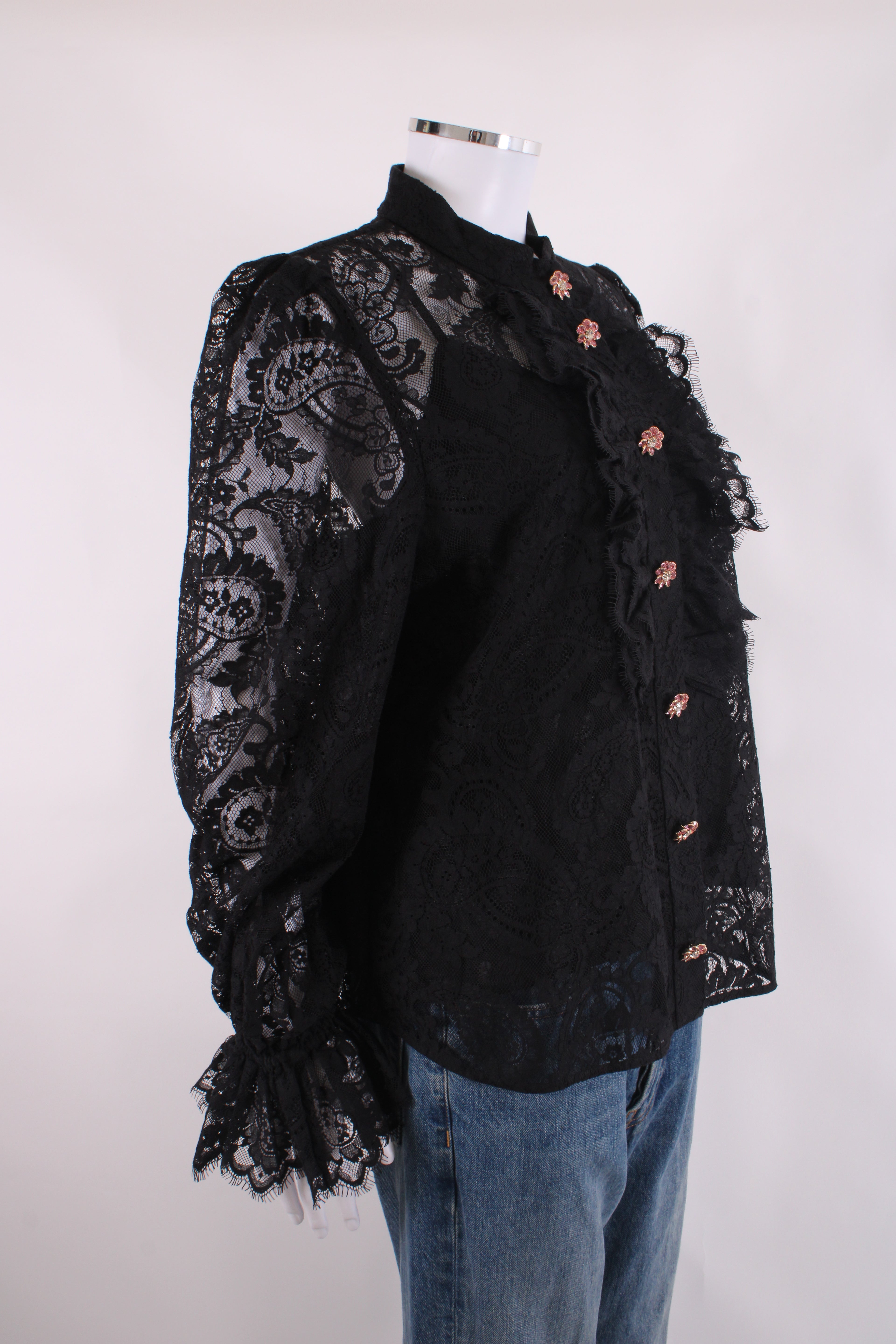 Zimmermann Lace Blouse Black 4