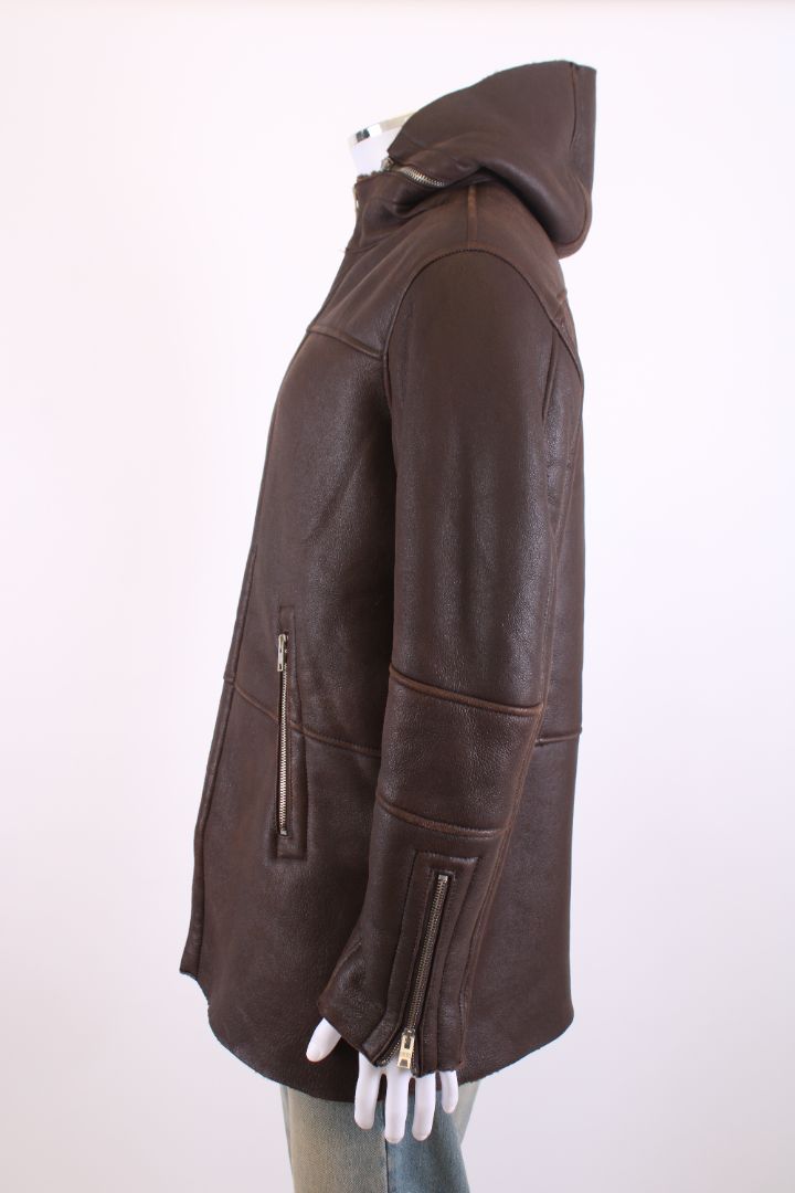 Dfour Shearling Coat Brown L