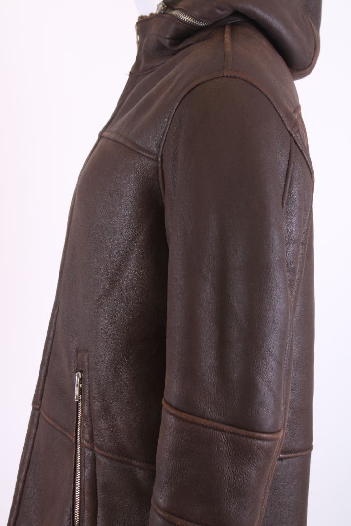 Dfour Shearling Coat Brown L
