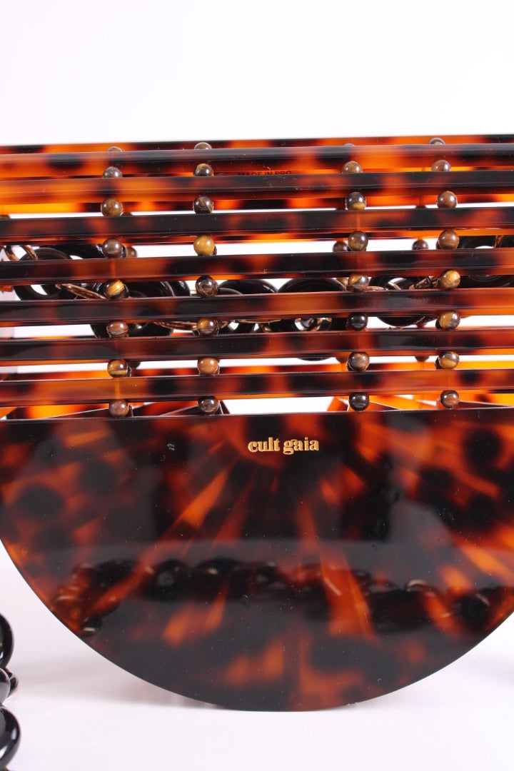 Cult Gaia Arc Acrylic Crossbody Tortoiseshell