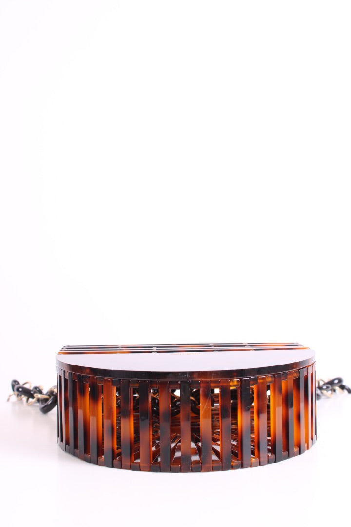 Cult Gaia Arc Acrylic Crossbody Tortoiseshell