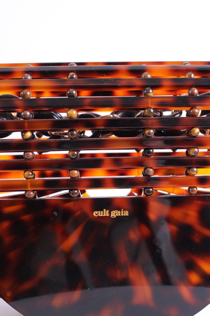 Cult Gaia Arc Acrylic Crossbody Tortoiseshell