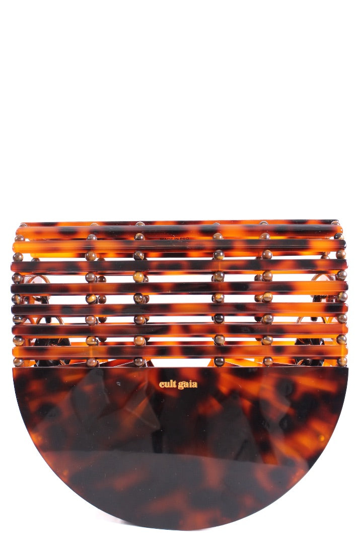 Cult Gaia Arc Acrylic Crossbody Tortoiseshell