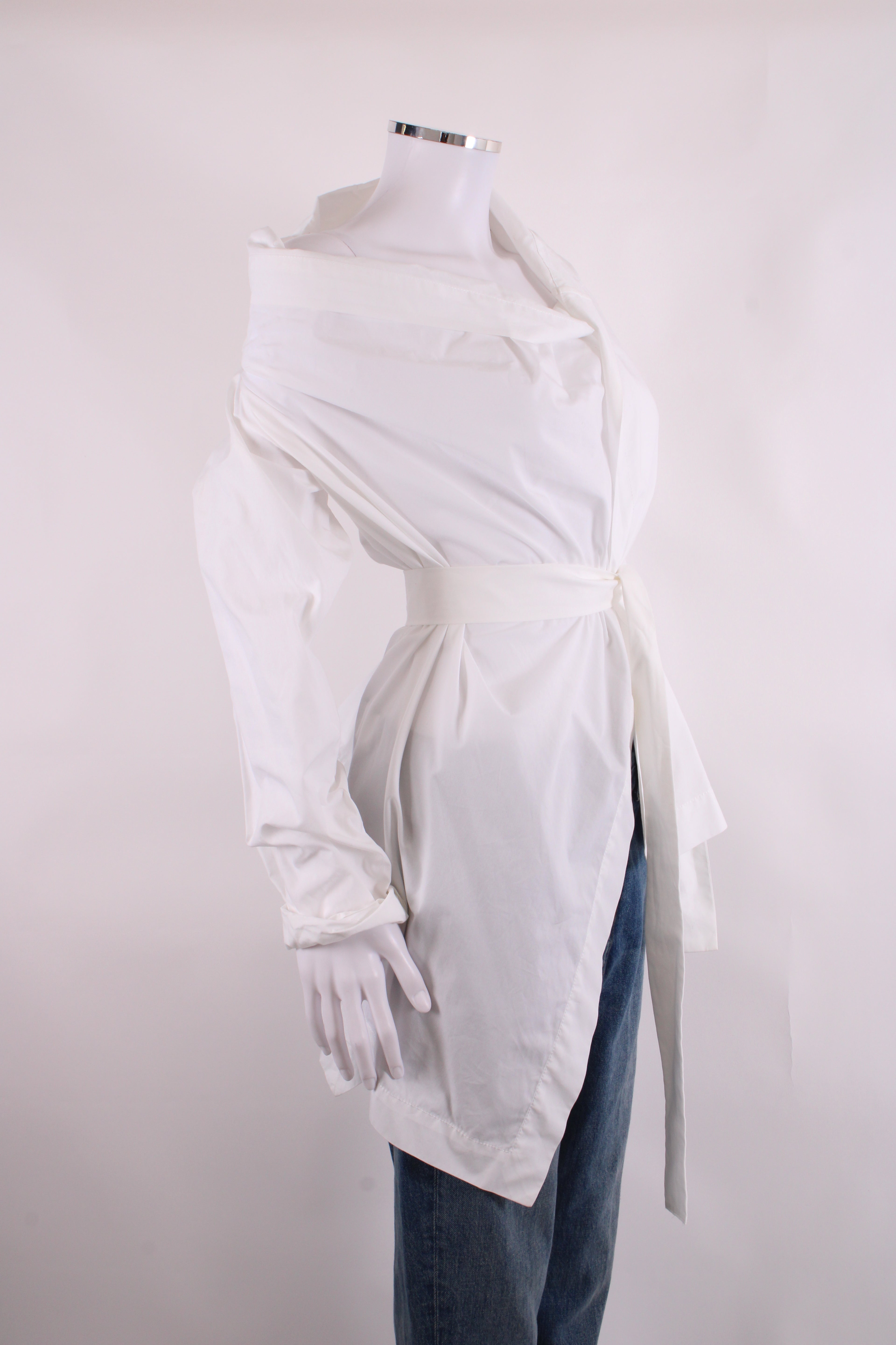 Vivienne Westwood Anglomania Draped Asymmetric Shirt White 44