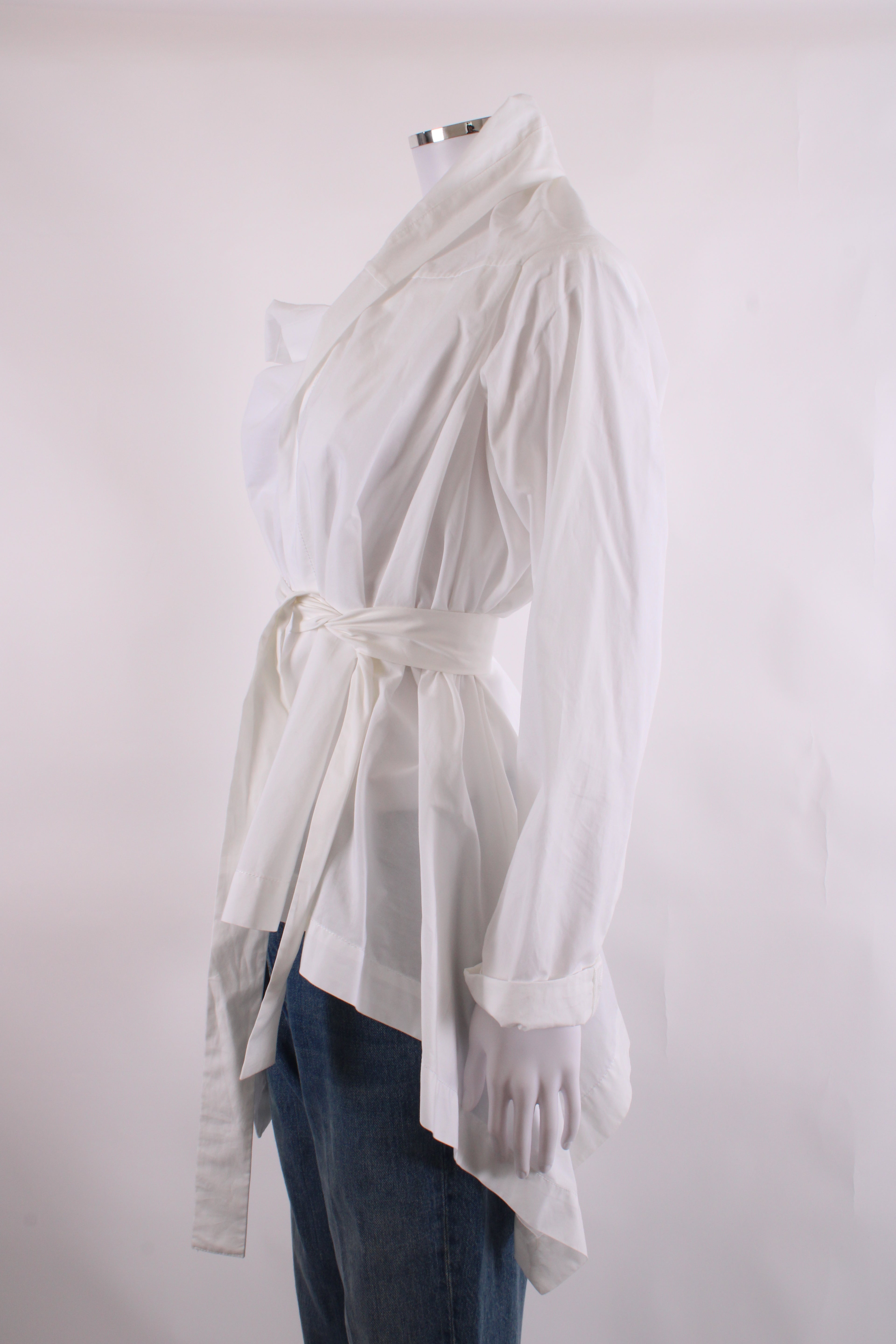 Vivienne Westwood Anglomania Draped Asymmetric Shirt White 44