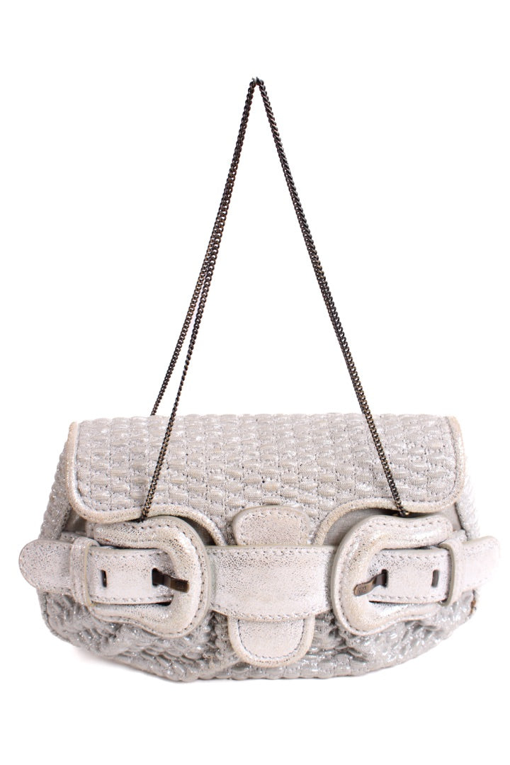 Fendi Mini B Bis Evening Bag Silver