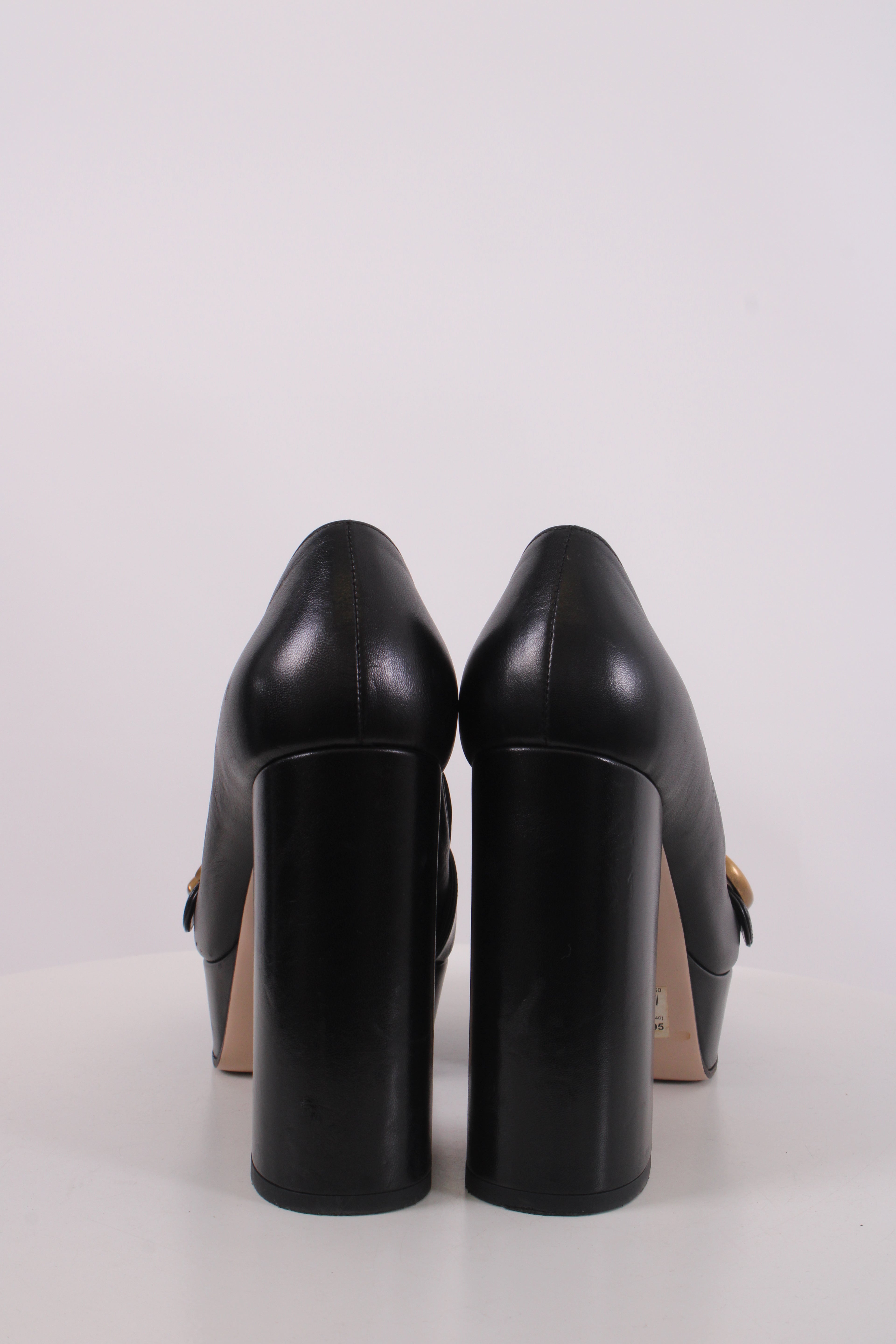 Gucci GG Marmont Fringe Platform Heels Black 37