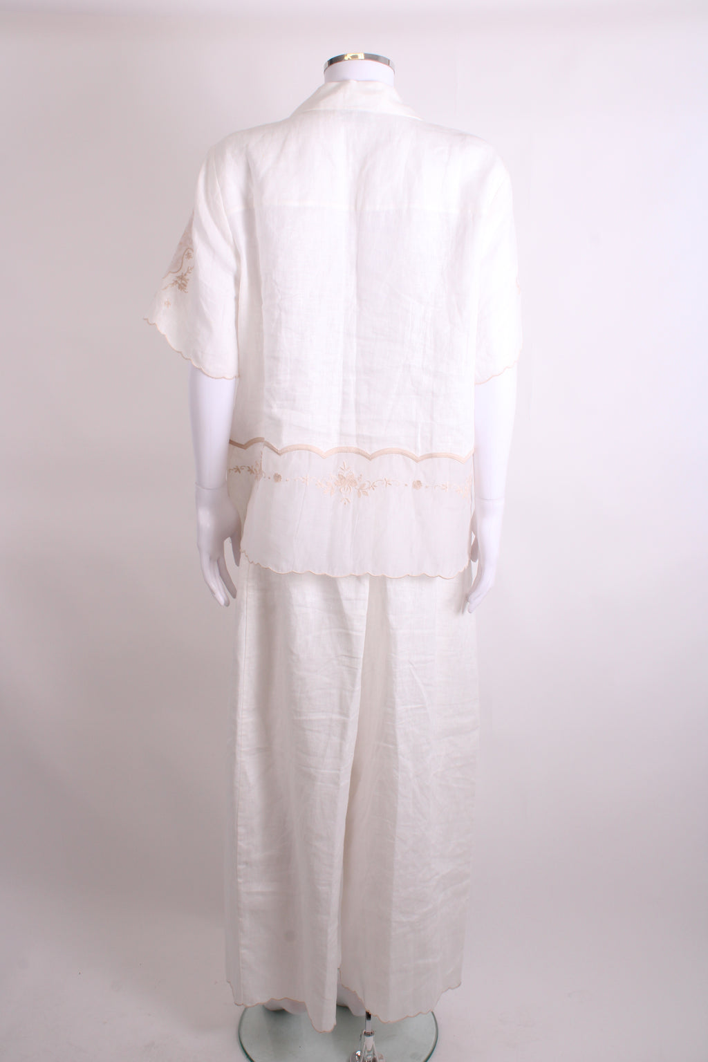 Alemais S/S Shirt/ Trouser Co-ord White/ Beige 12