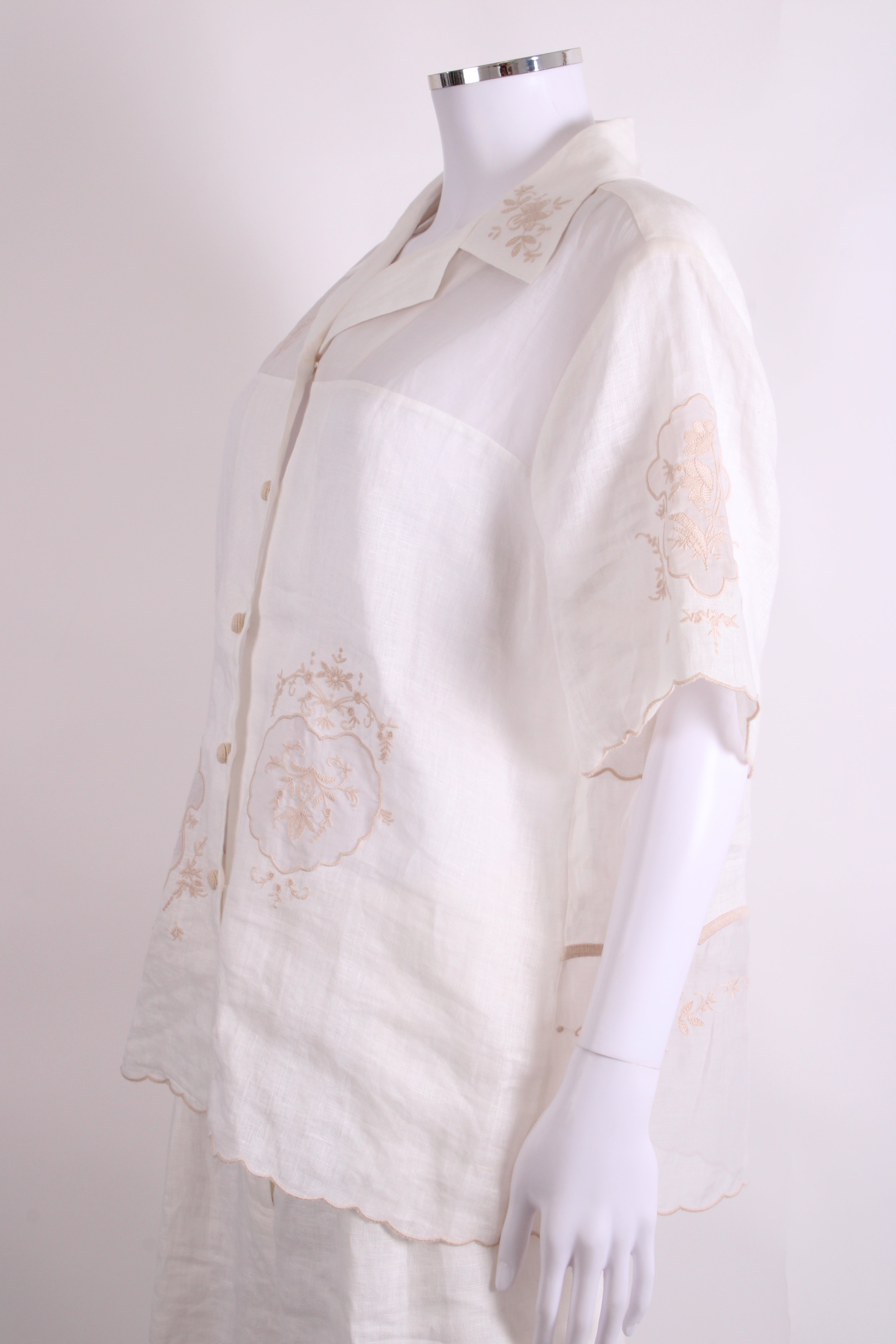 Alemais S/S Shirt/ Trouser Co-ord White/ Beige 12