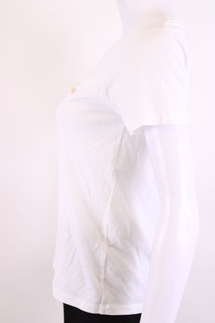 Celine Embroidered Logo T-shirt White/ Gold XS