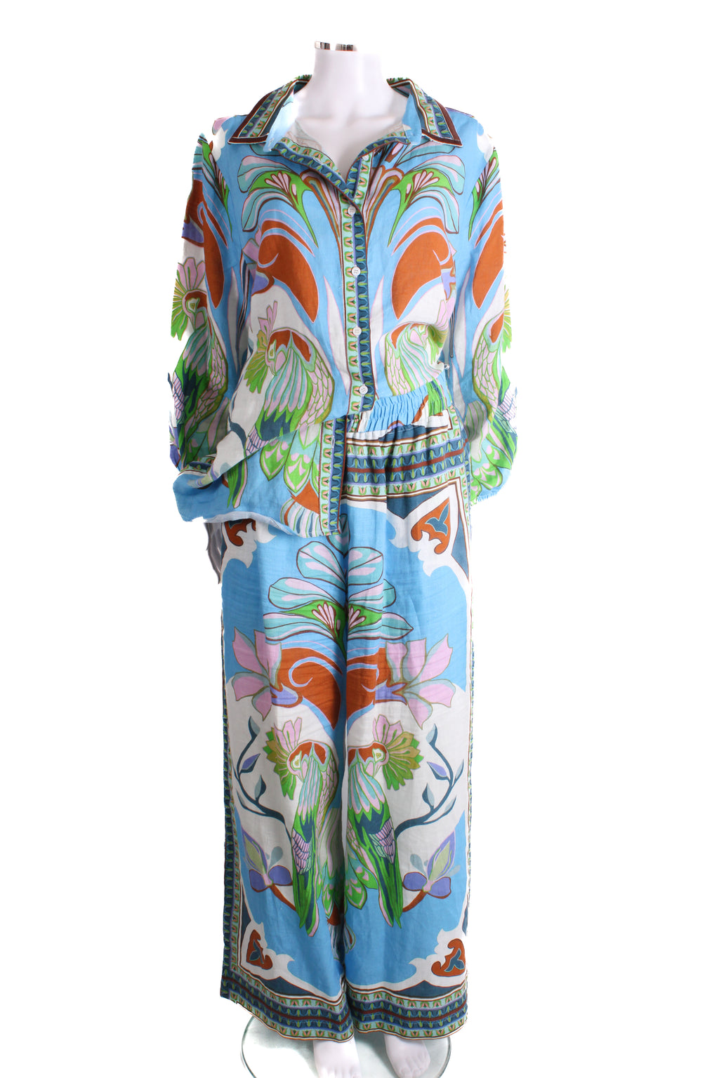 Lug Von Siga Print Shirt/ Trouser Co-ord Multi Coloured 14