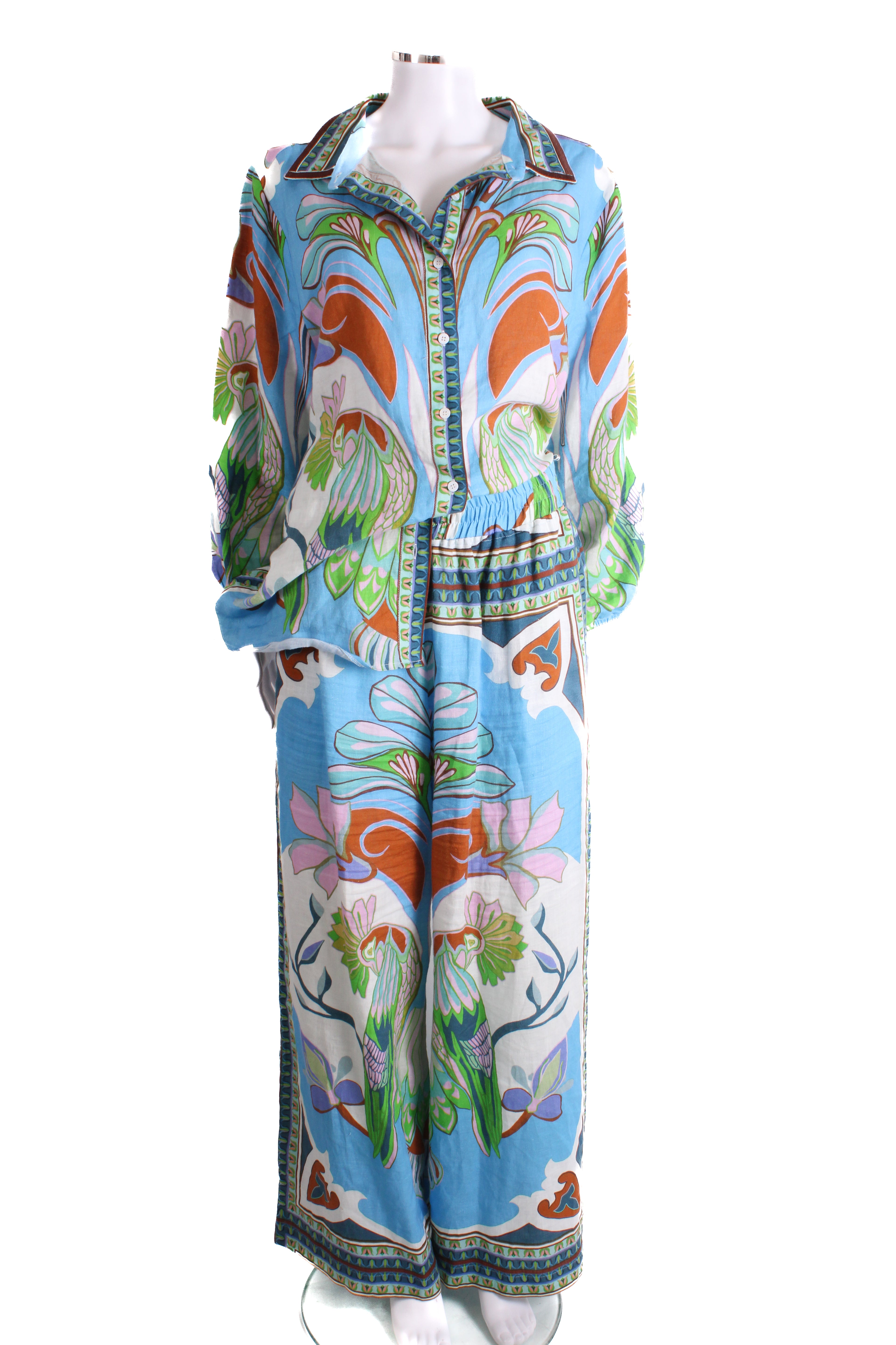 Lug Von Siga Print Shirt/ Trouser Co-ord Multi Coloured 14