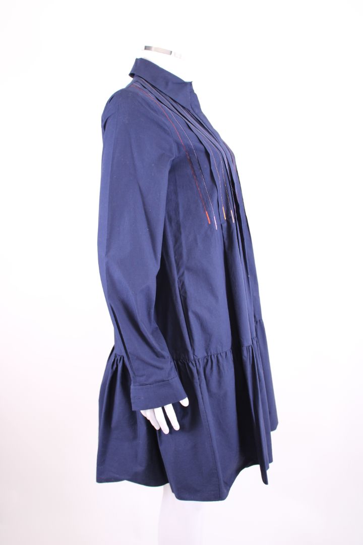 Roksanda L/S Shirt Tunic Dress Navy 6