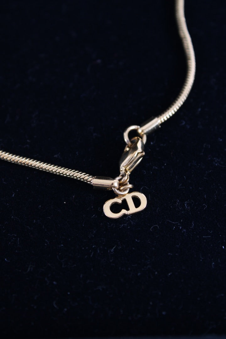 Dior Monogram Trotter Necklace Gold Colour