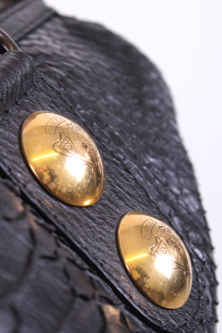 Gucci Hysteria Python Bowling Bag Black