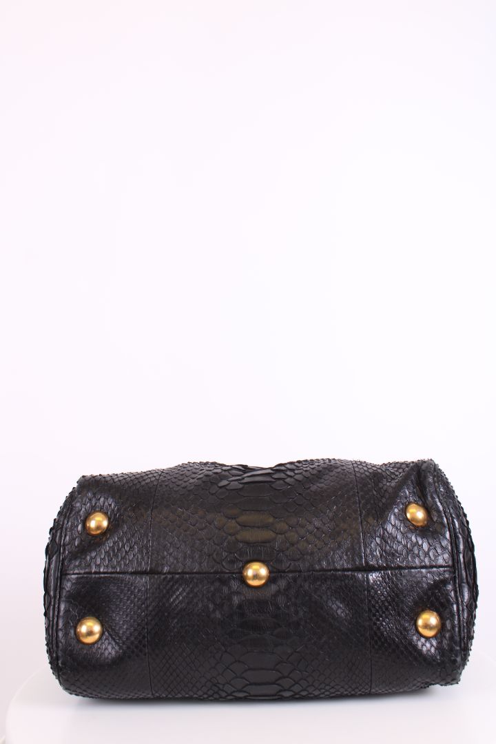 Gucci Hysteria Python Bowling Bag Black
