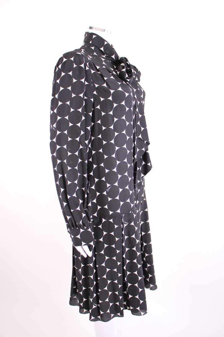 Erdem L/S Dot Print Dress Black/ White US 6