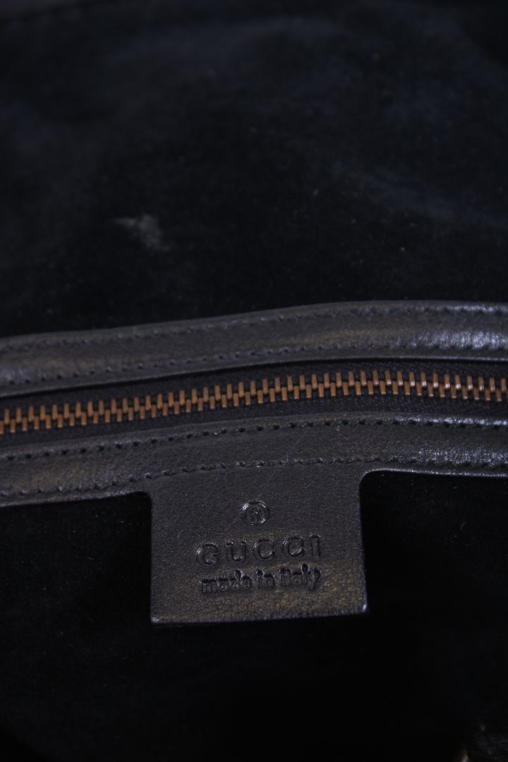 Gucci Hysteria Python Bowling Bag Black