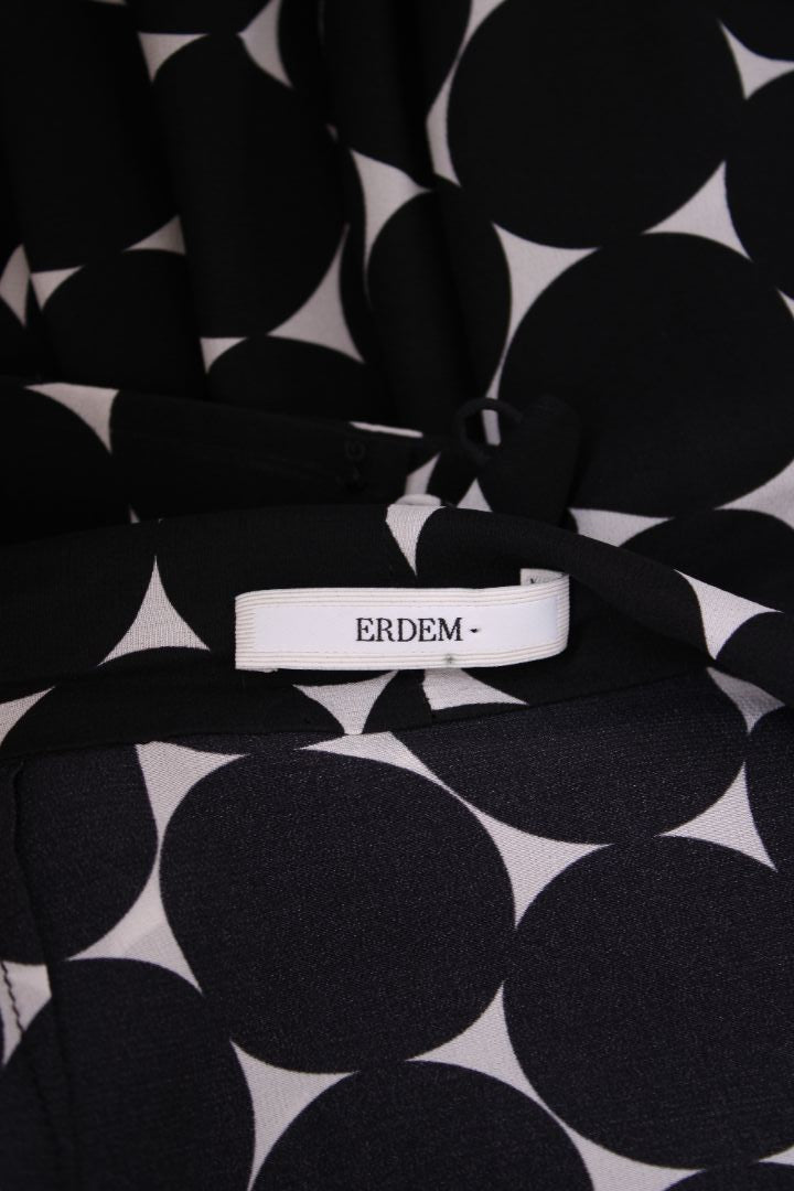 Erdem L/S Dot Print Dress Black/ White US 6