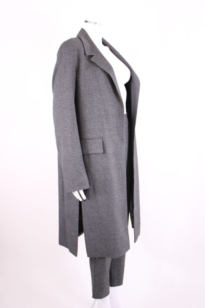 All Saints Long Check Coat/ Trouser Co-Ord Grey/ Black 10