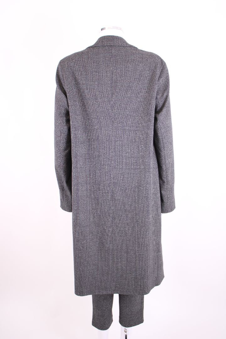 All Saints Long Check Coat/ Trouser Co-Ord Grey/ Black 10