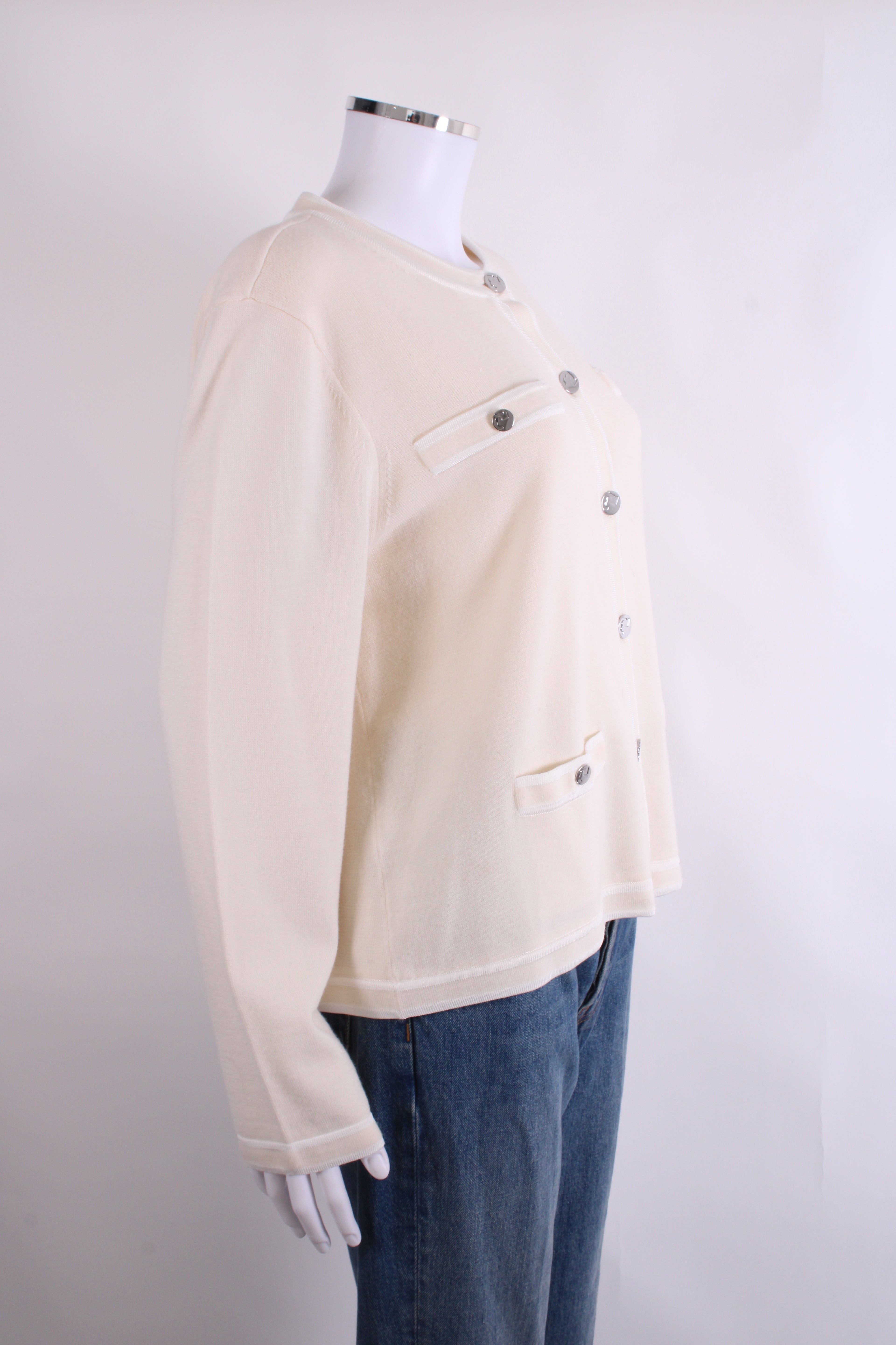 Tory Burch L/S Cardigan Cream/ White XL