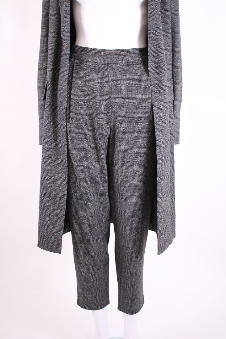 All Saints Long Check Coat/ Trouser Co-Ord Grey/ Black 10