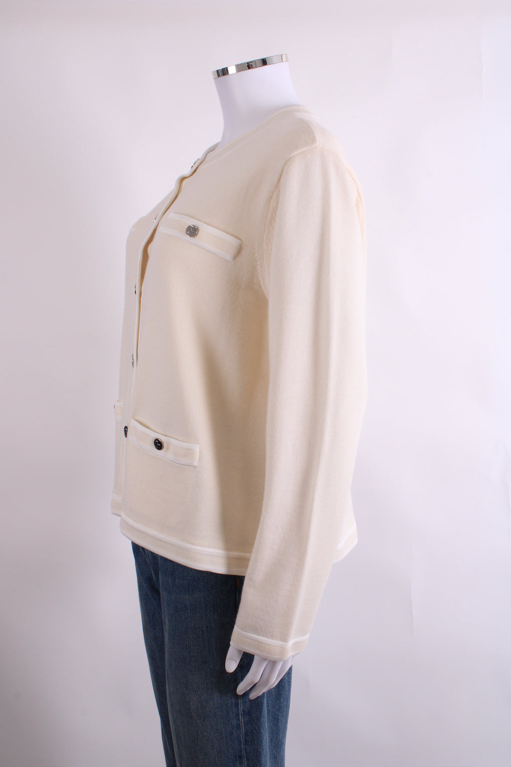 Tory Burch L/S Cardigan Cream/ White XL