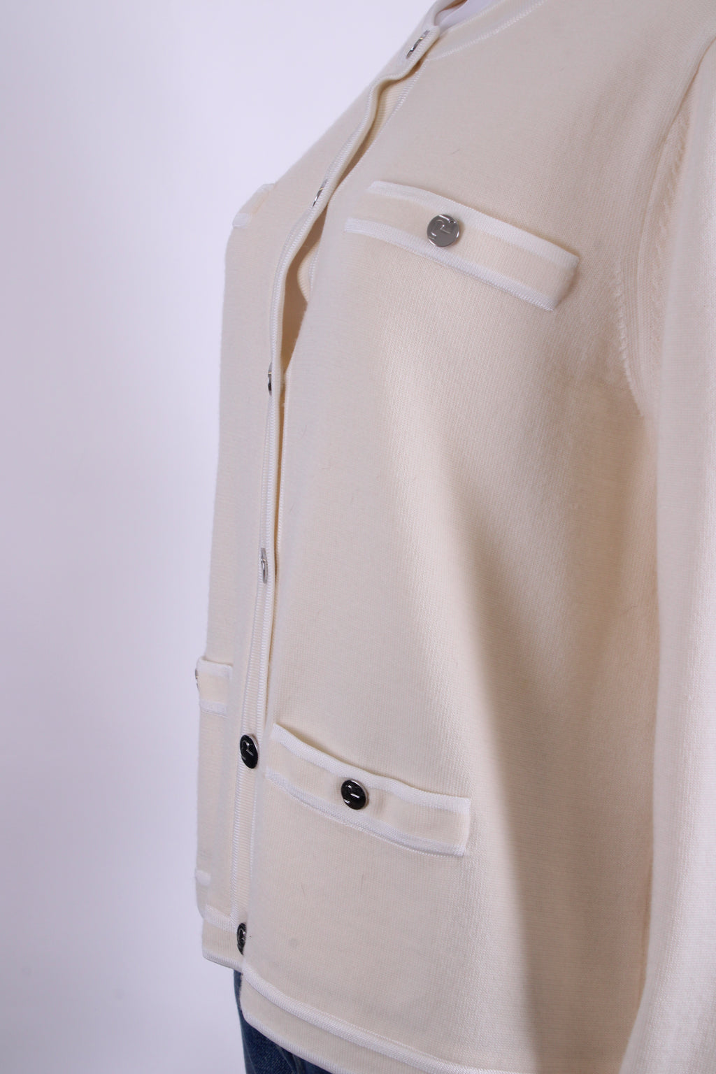 Tory Burch L/S Cardigan Cream/ White XL