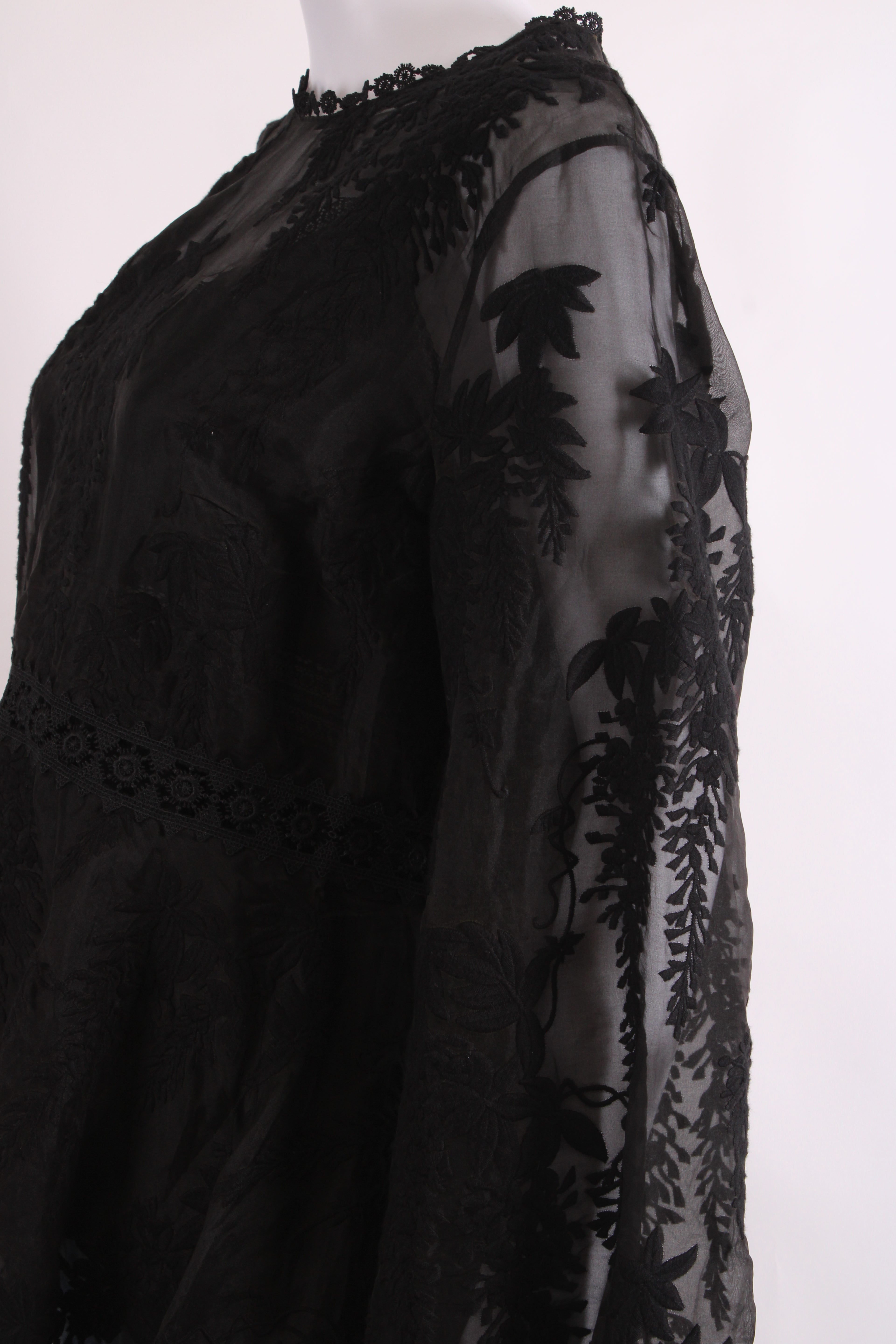 Zimmermann L/S Lace Trim Peplum Blouse Black 14