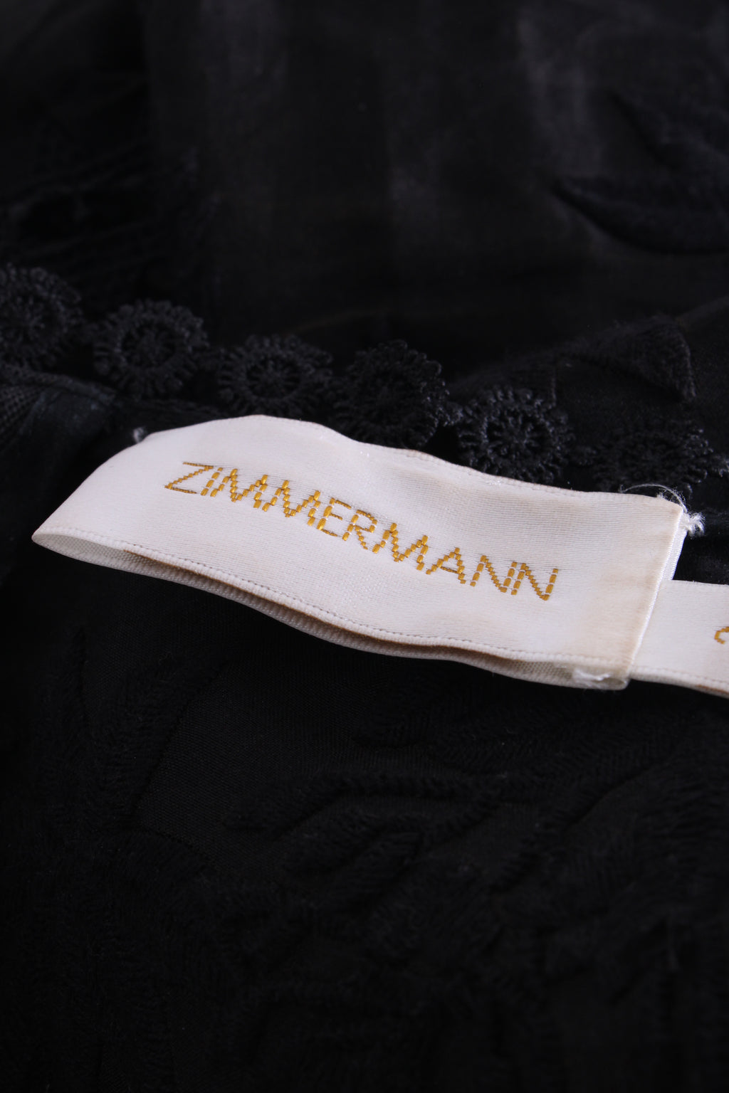 Zimmermann L/S Lace Trim Peplum Blouse Black 14