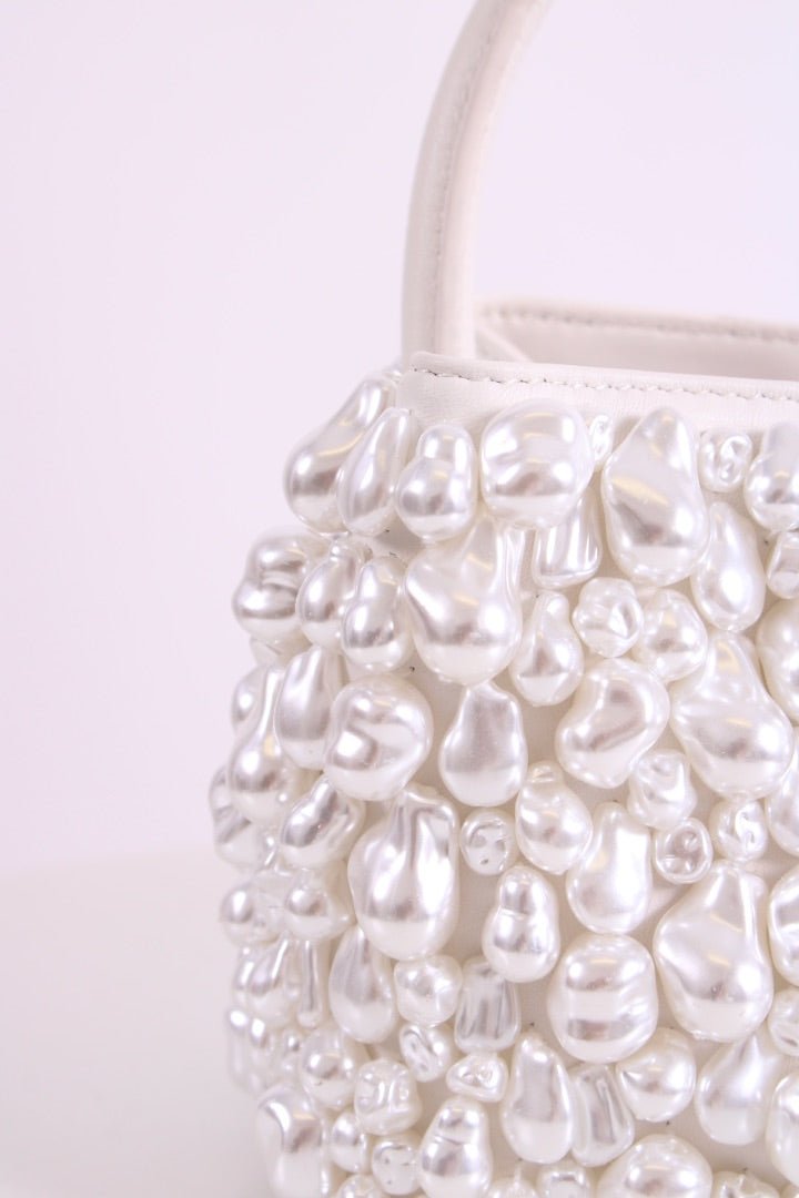 Cult Gaia Solene Faux Pearl Bag White