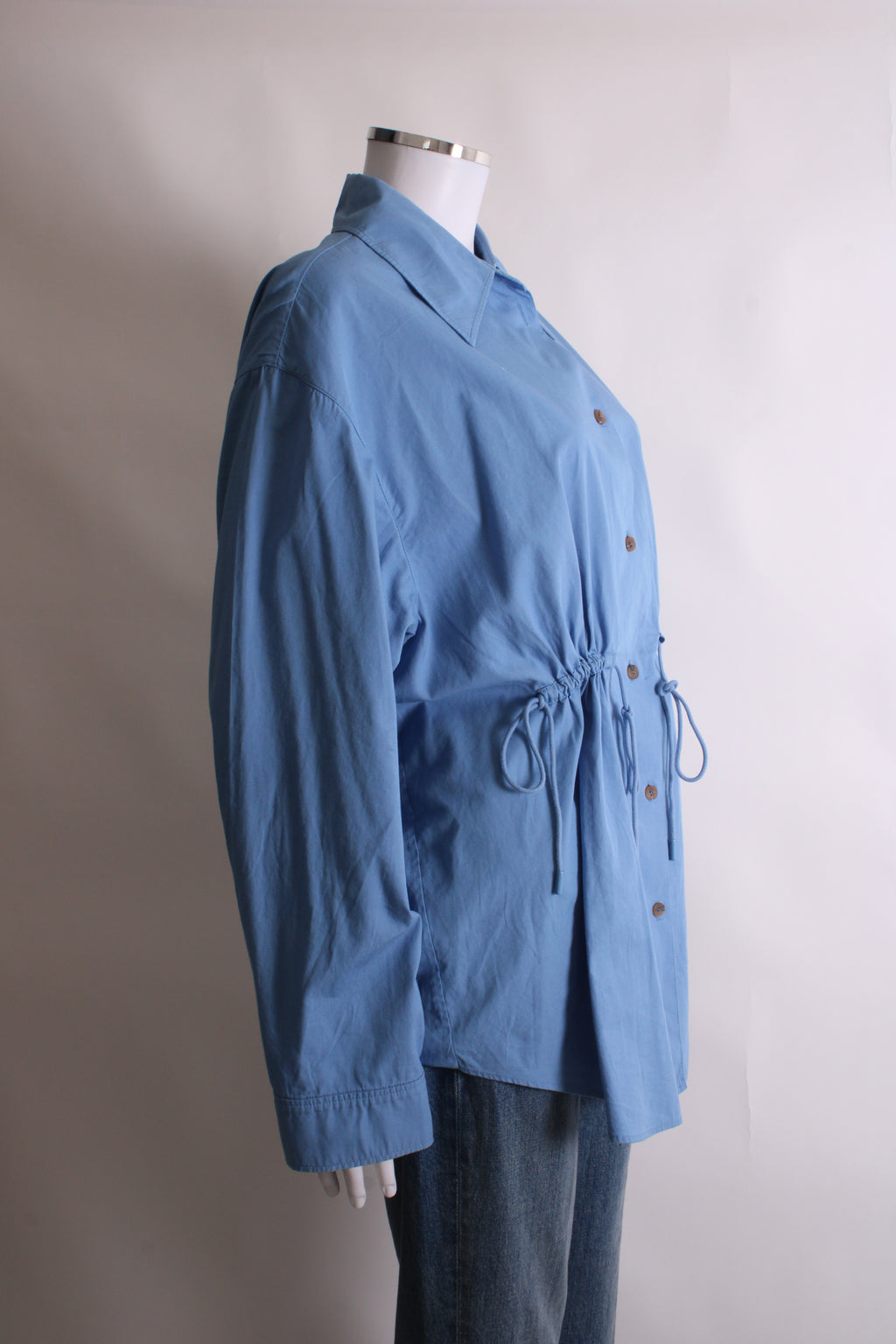 Rejina Pyo L/S Gathered Waist Shirt Blue M