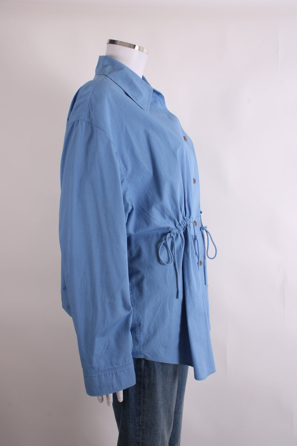 Rejina Pyo L/S Gathered Waist Shirt Blue M