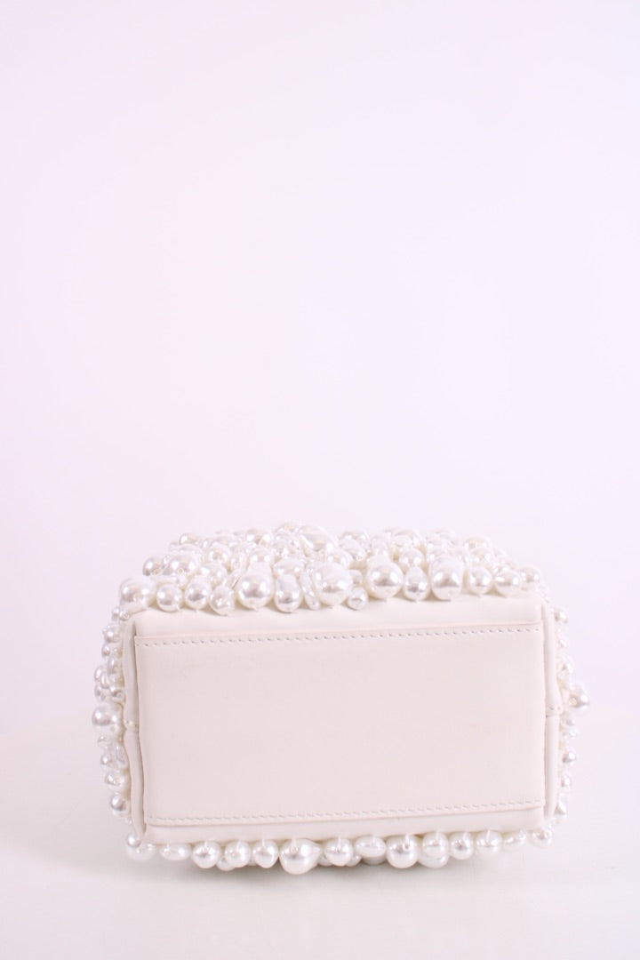 Cult Gaia Solene Faux Pearl Bag White