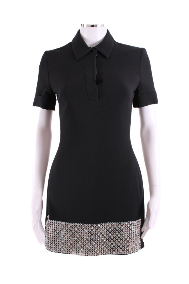David Koma S/S Crystal Trim Dress Black 8