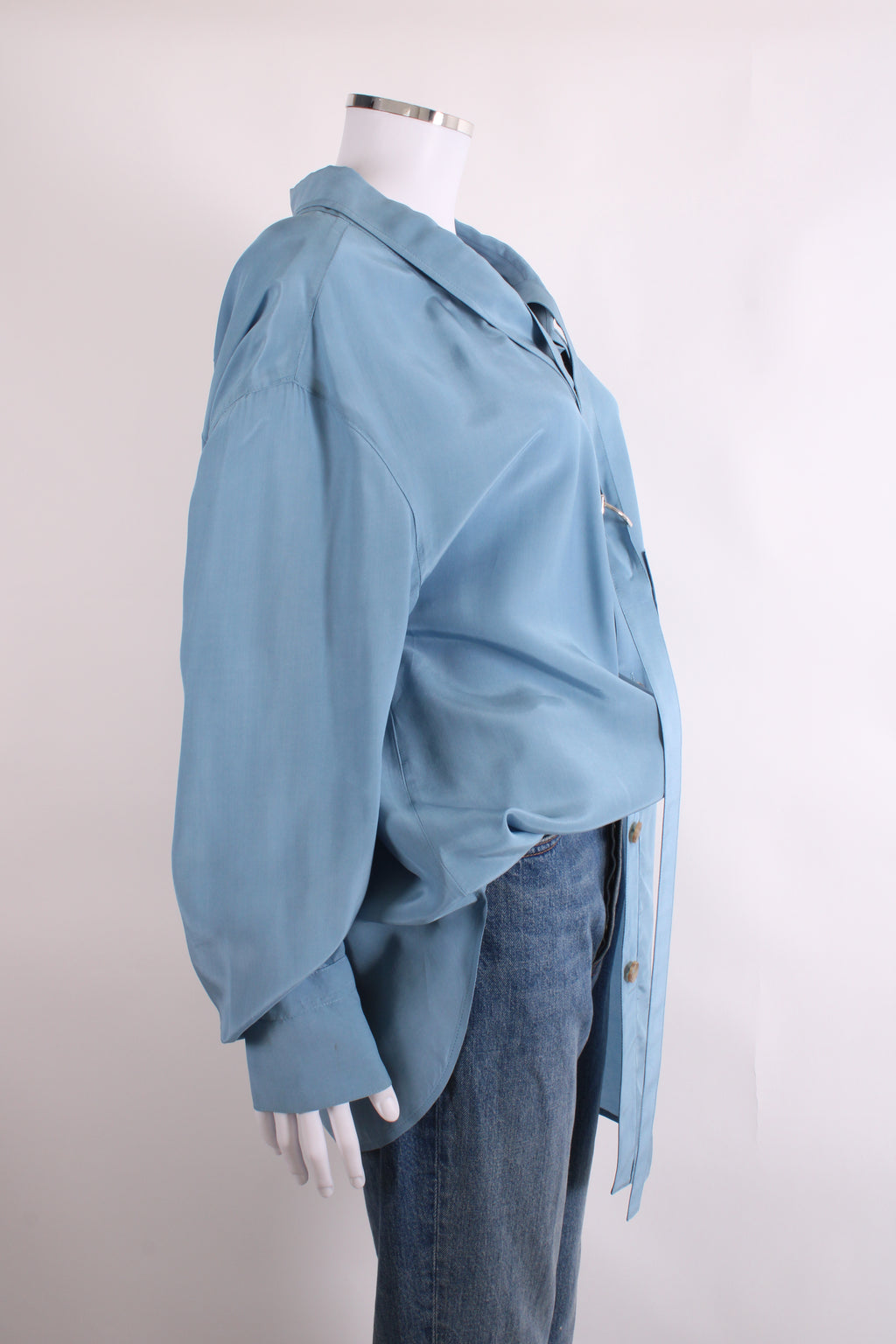 Rejina Pyo L/S Belt Neck Shirt Blue M