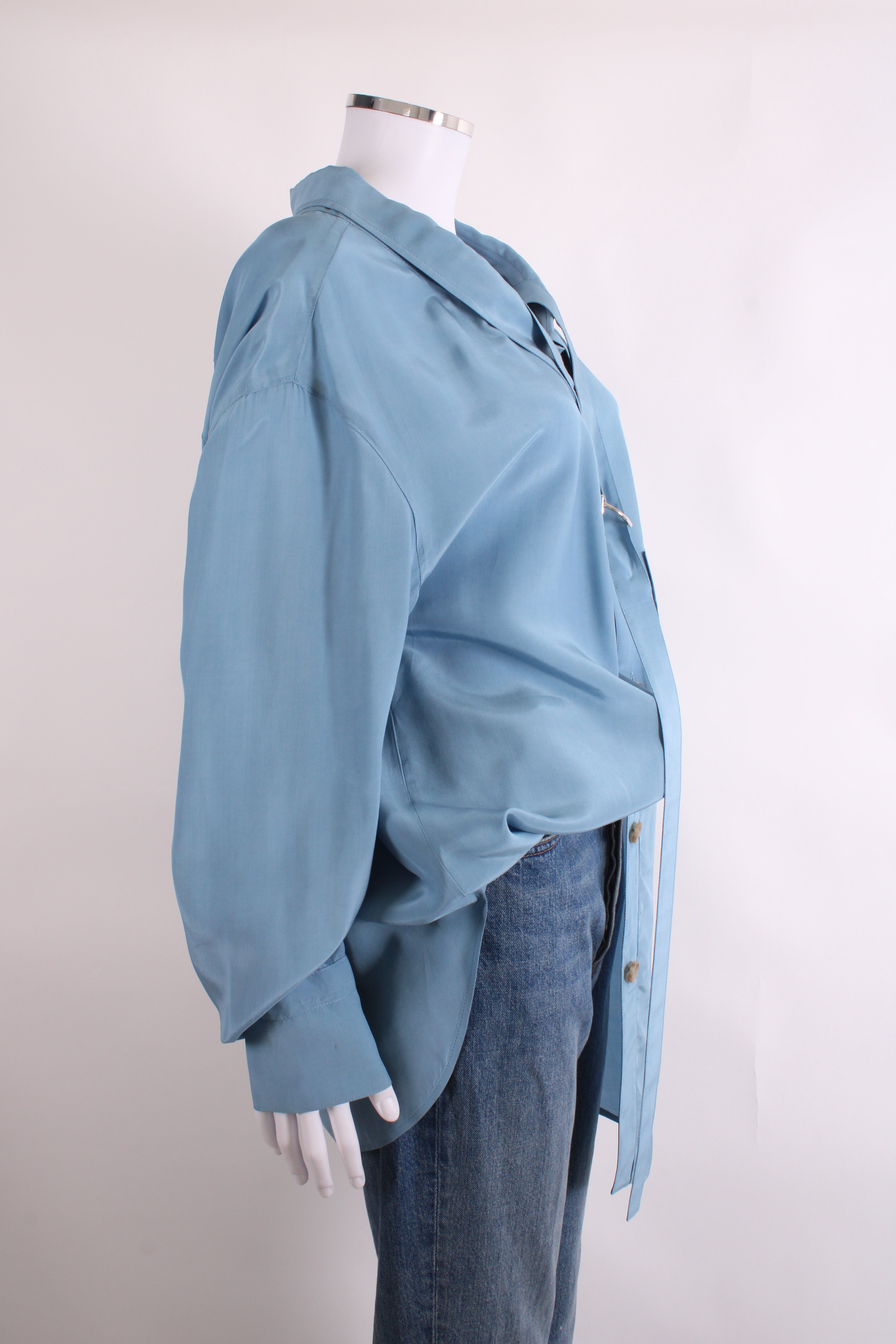 Rejina Pyo L/S Belt Neck Shirt Blue M