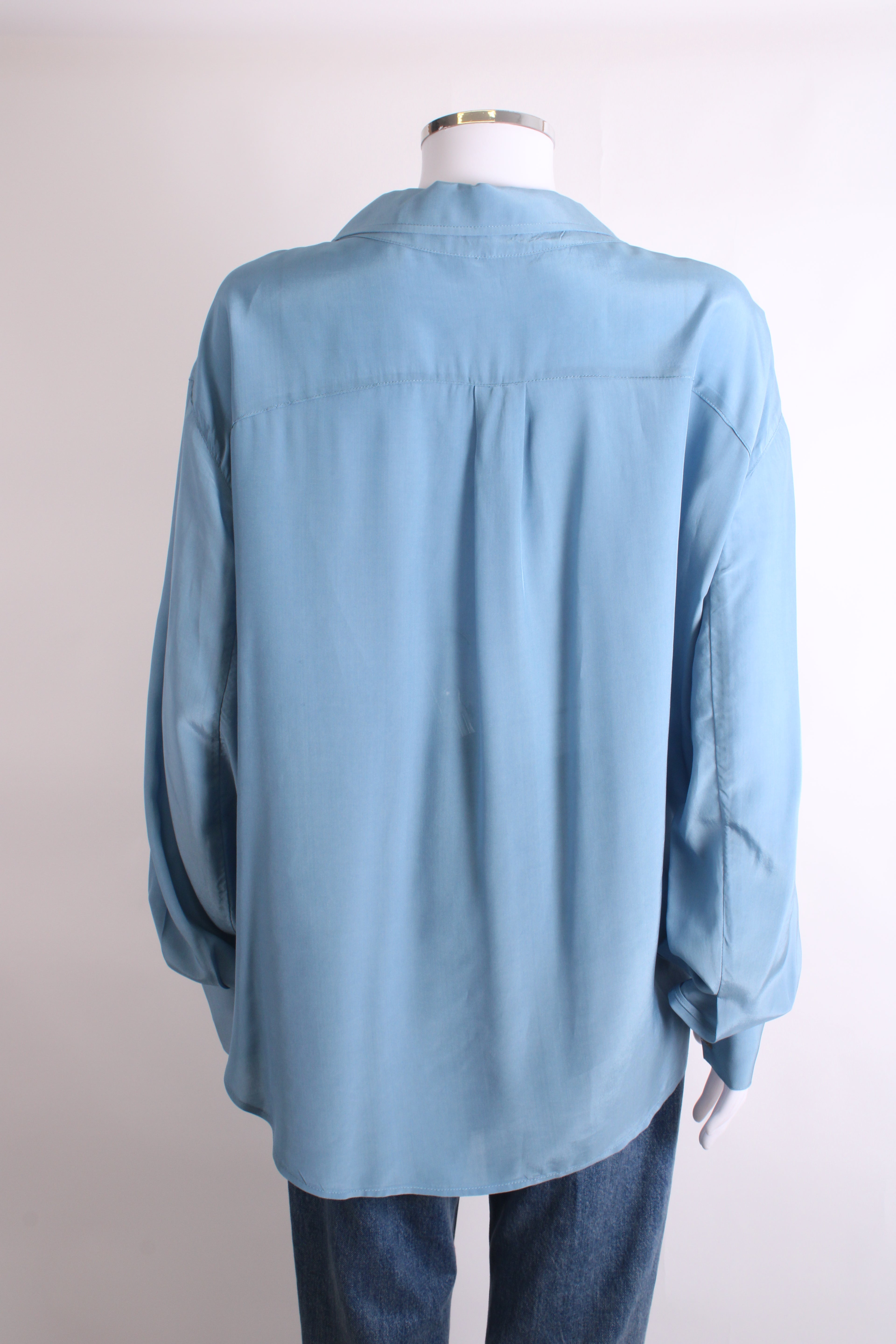 Rejina Pyo L/S Belt Neck Shirt Blue M