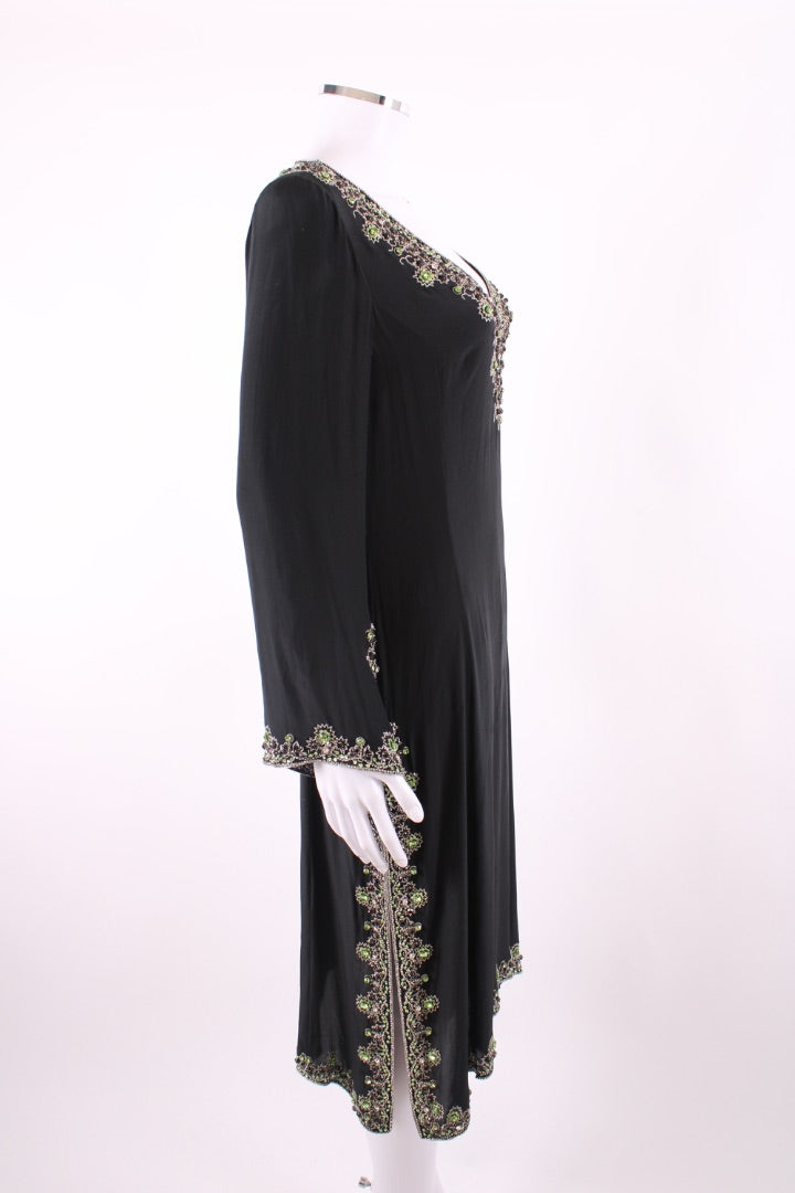 LOUISE KENNEDY embellished beach dress black and green M